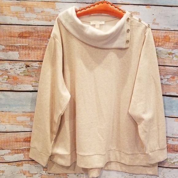 Michael Kors Sweaters - NWT Michael Kors Oatmeal "Heather" Sweater 3X!